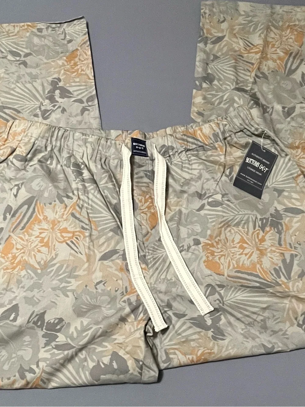 Bottoms Out Lounge Floral Drawstring Shorts in Gray & Tan